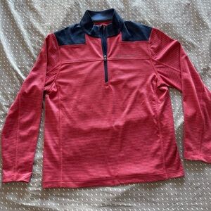 Vineyard Vines Red and Navy Quarter-Zip Pullover